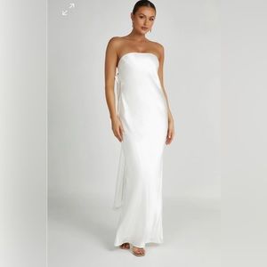 Meshki bridal white Rochelle dress